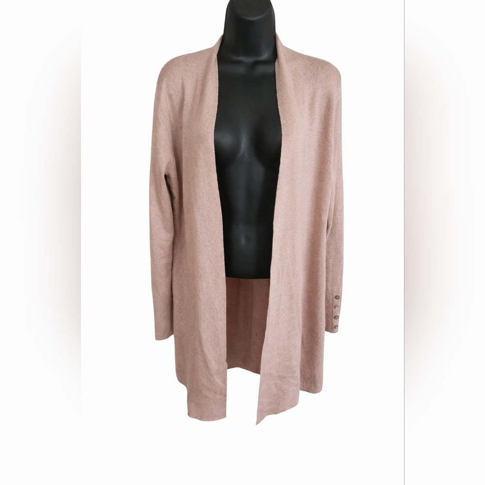 Cyrus Open Front Cardigan Small Blush Neutral Lightweight Layering Sweater